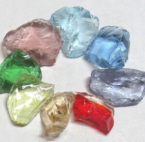 アンダラ: チャクラセット#03、きれいな粒揃いこんもり花びら型、希少鮮やか8色、パワフル！